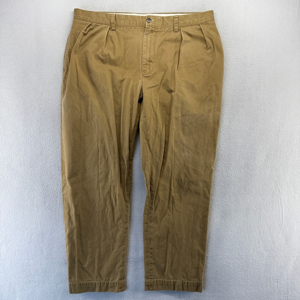 Vintage Ralph Lauren Chino Pants Mens 38x30 fits 38x28 Brown Ethan Pleated Baggy